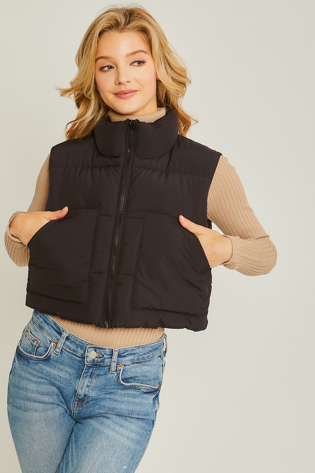 puff vest with pockets
