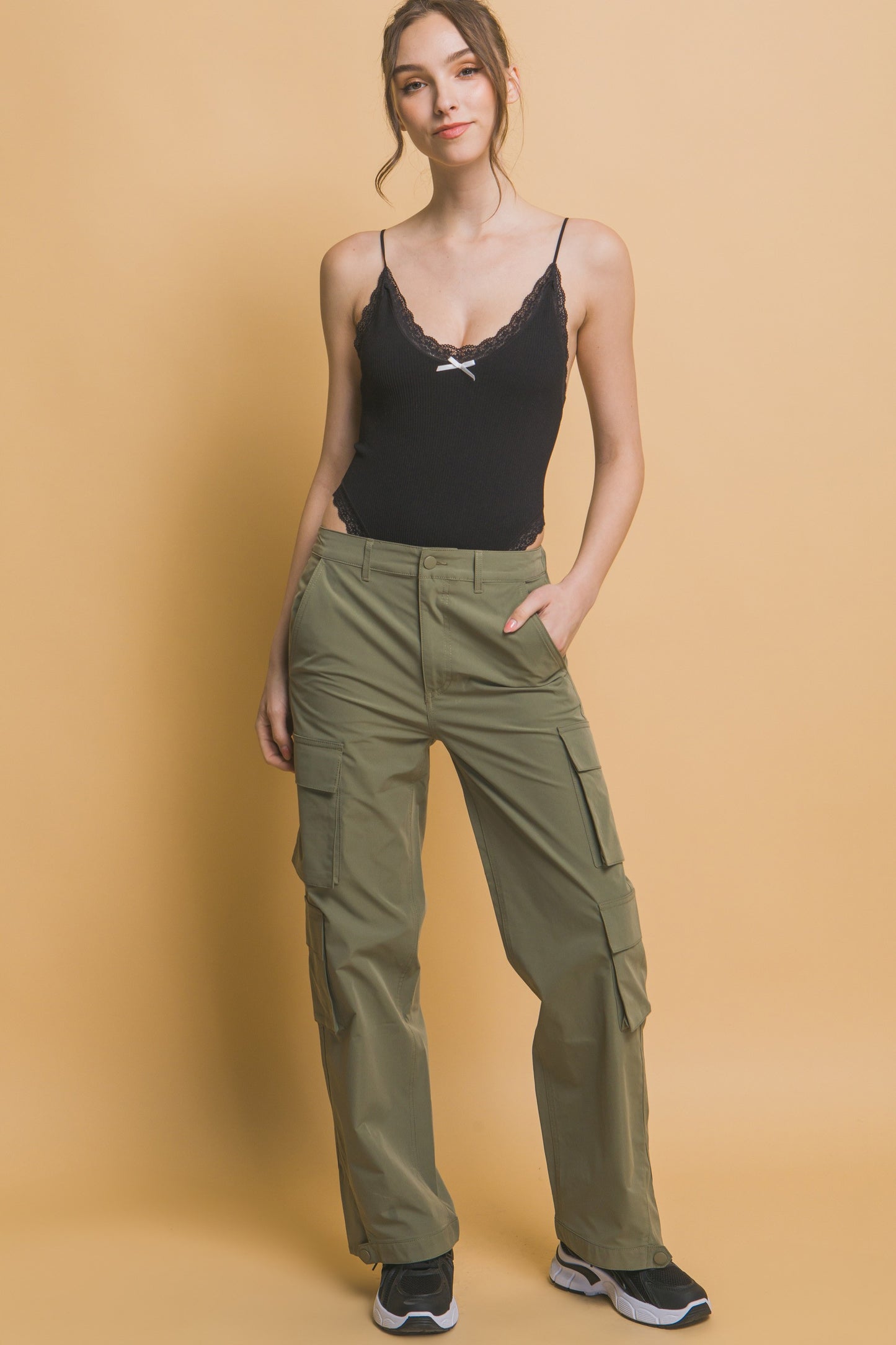 Seamless Lace-Trim Bodysuit