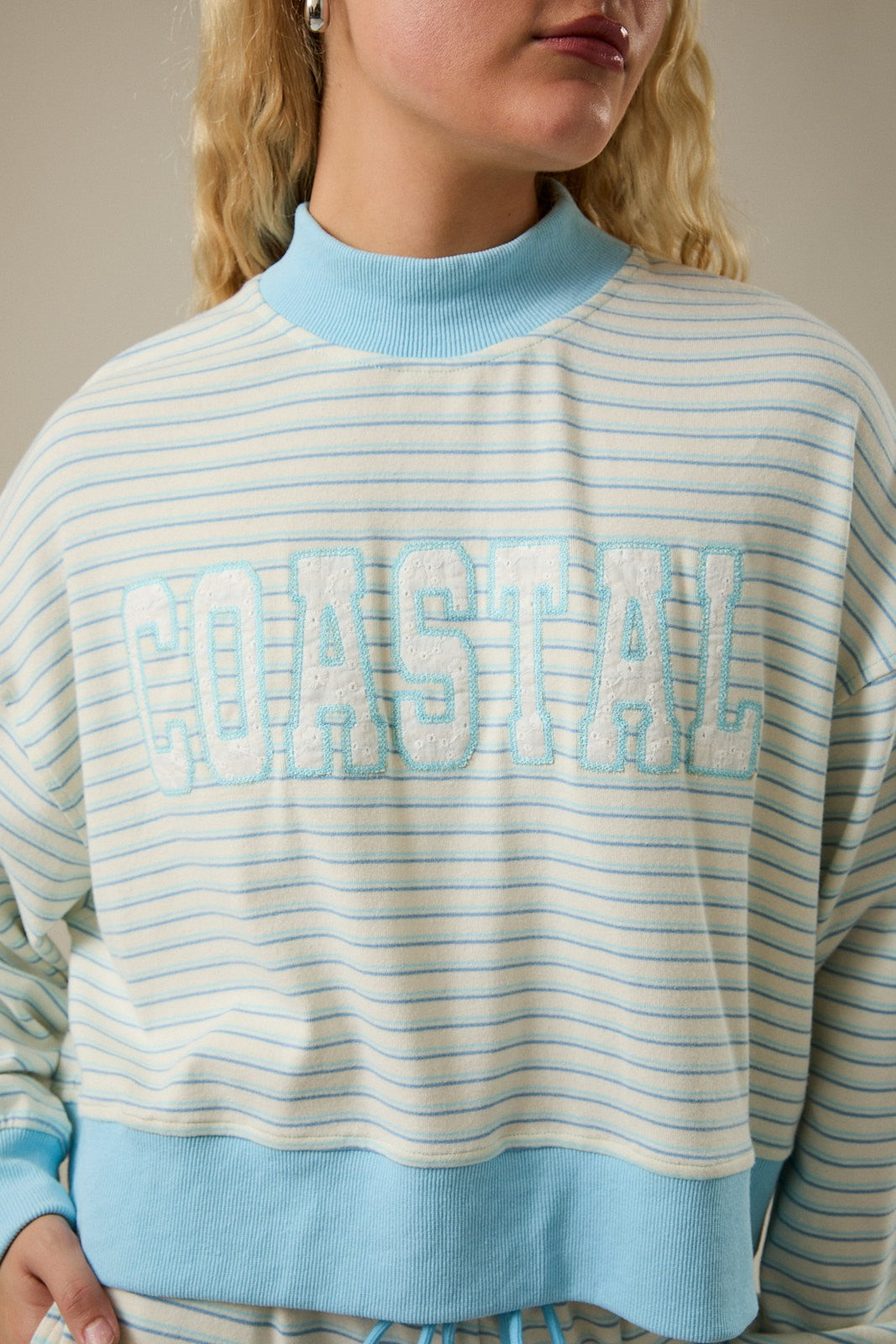 Coastal mock neck sweatshirt