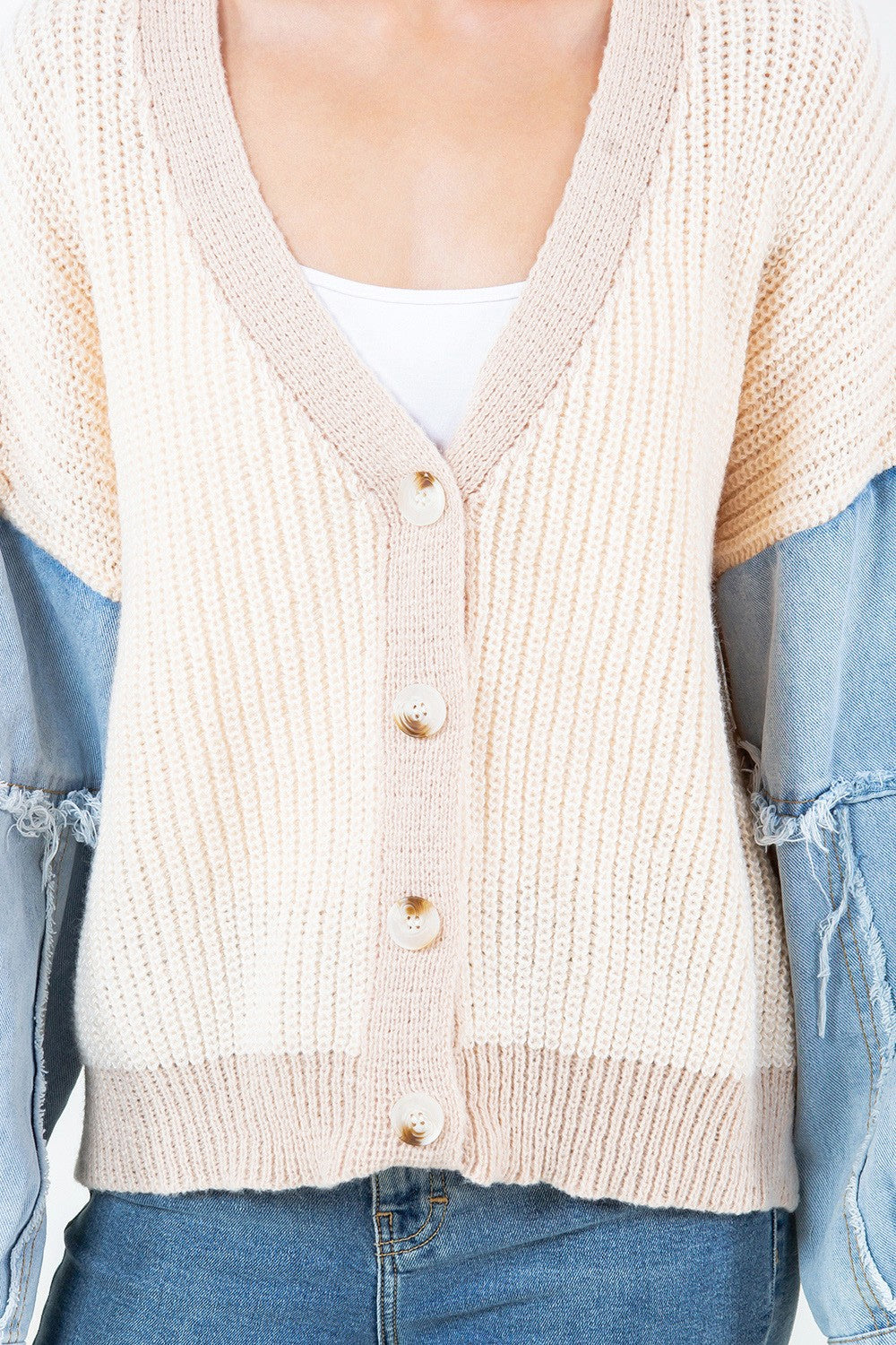 Denim Knit Cardigan