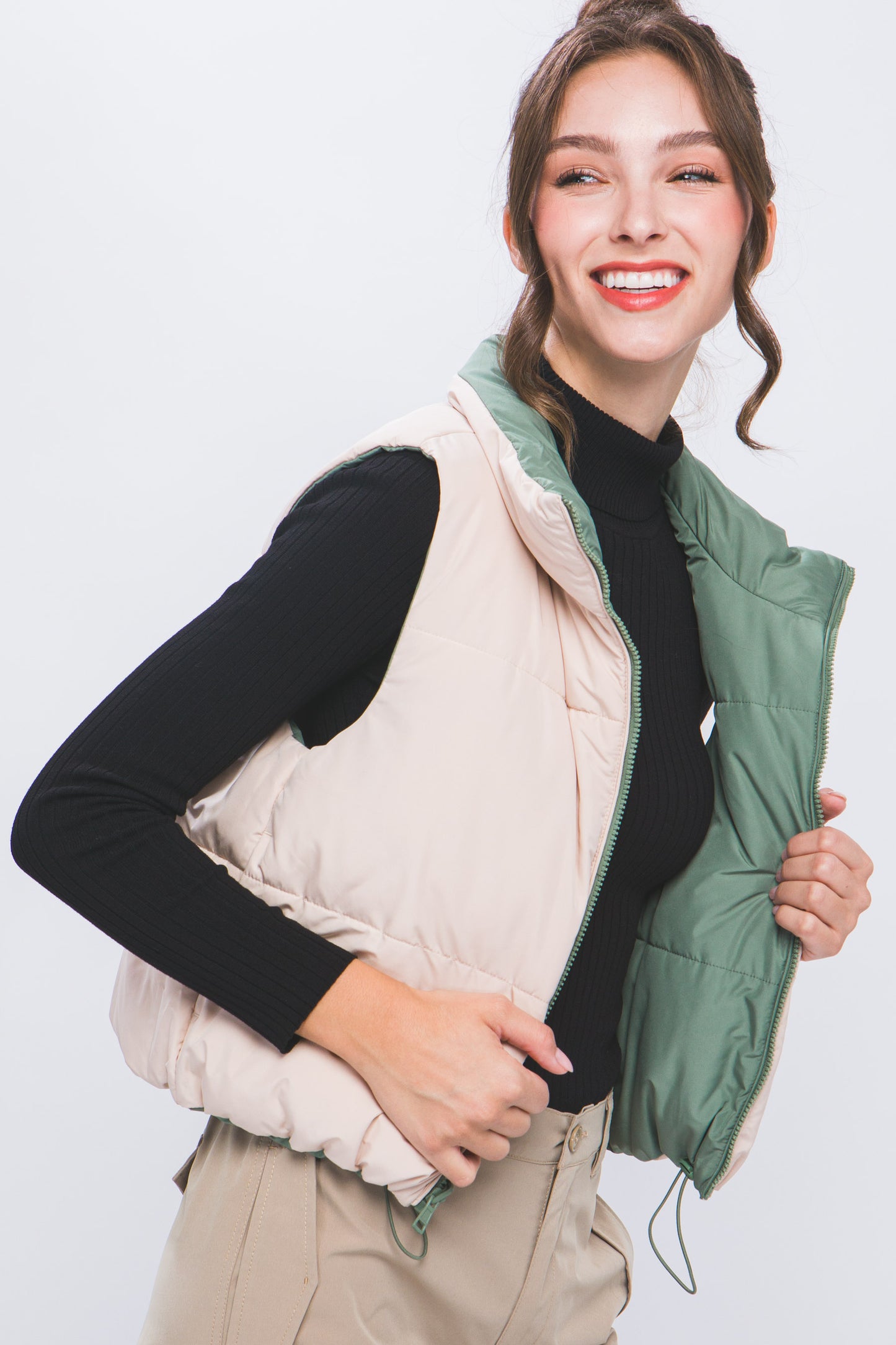 reversible puffer vest