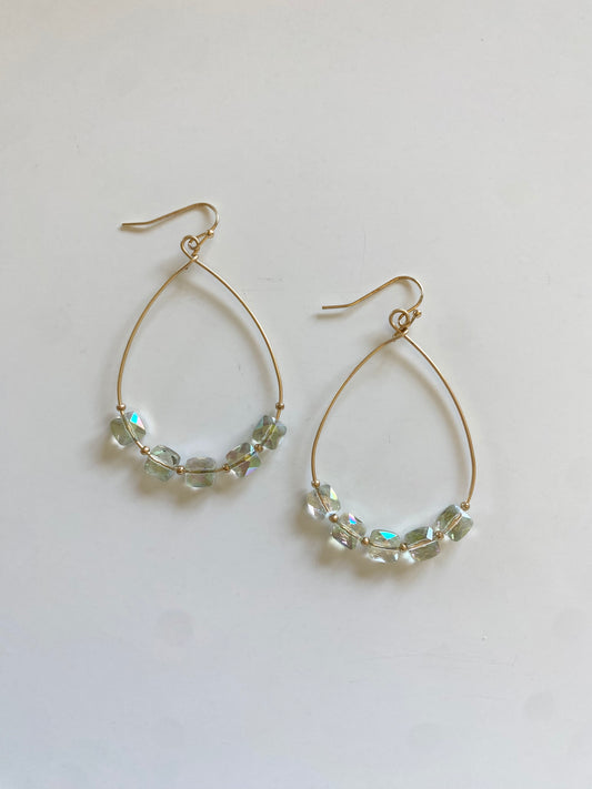 Drop teardrop beaded earring