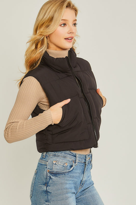 puff vest with pockets