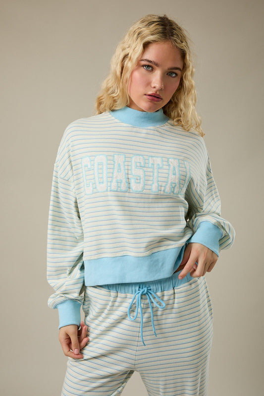 Coastal mock neck sweatshirt