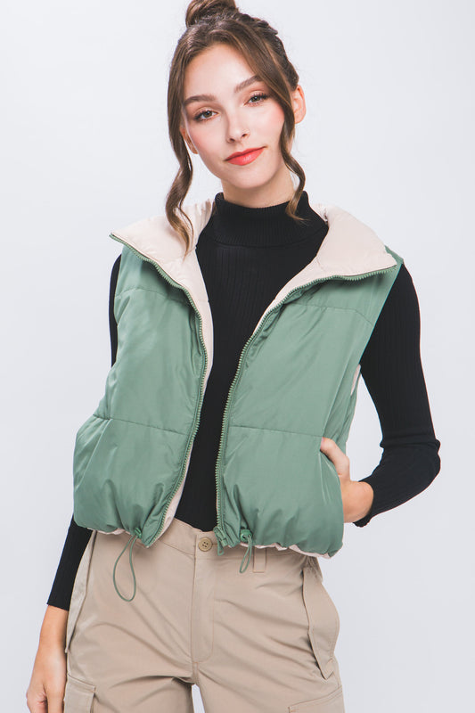 reversible puffer vest