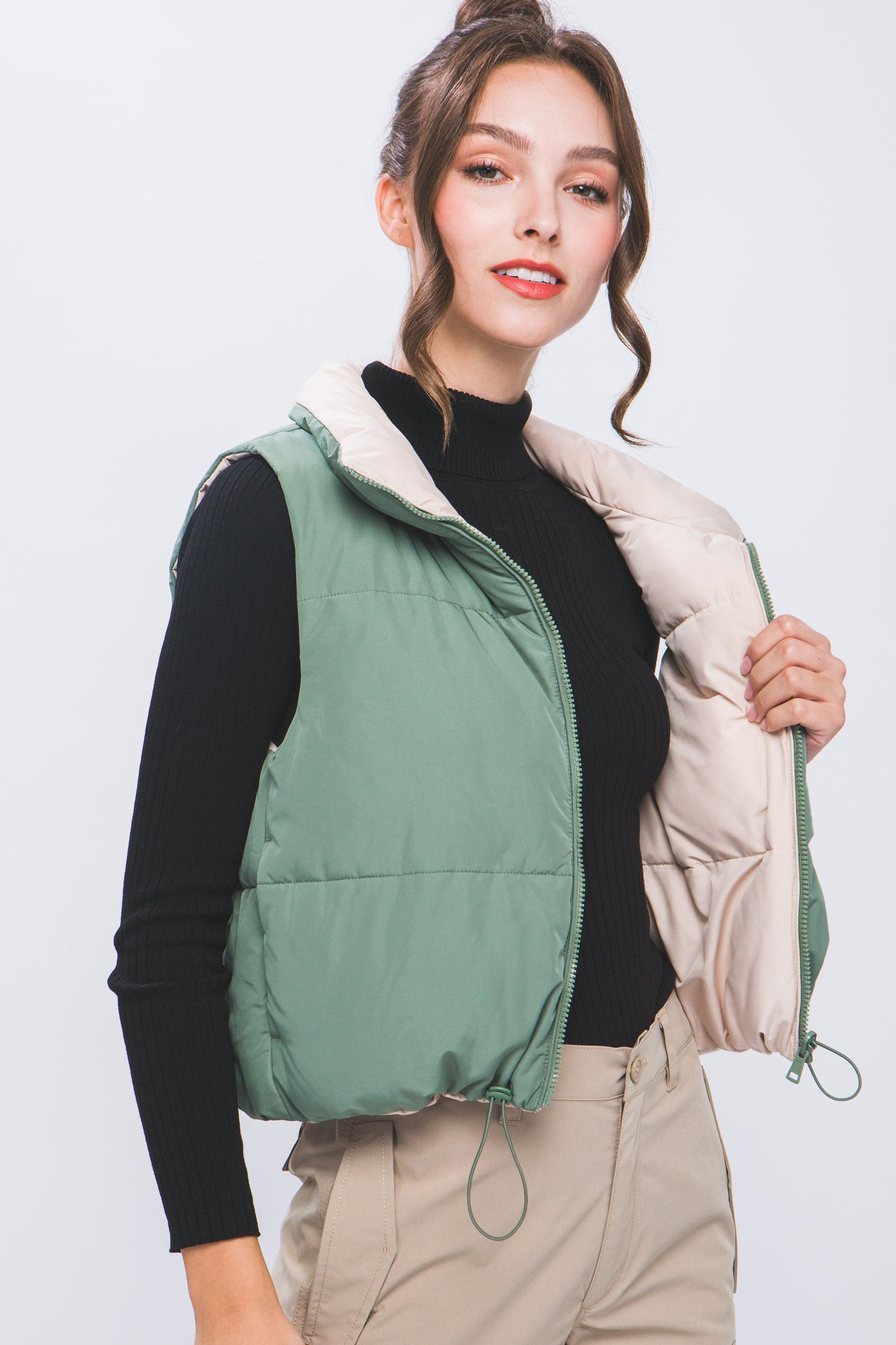 reversible puffer vest