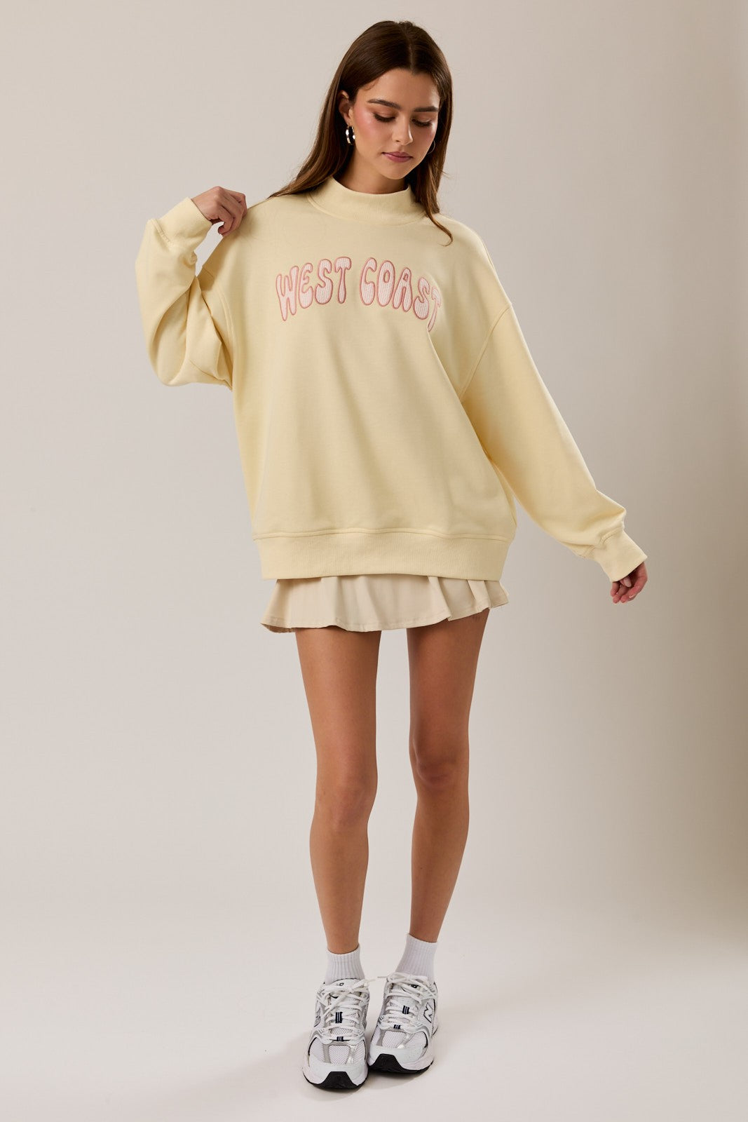West Coast mock neck sweatshirt