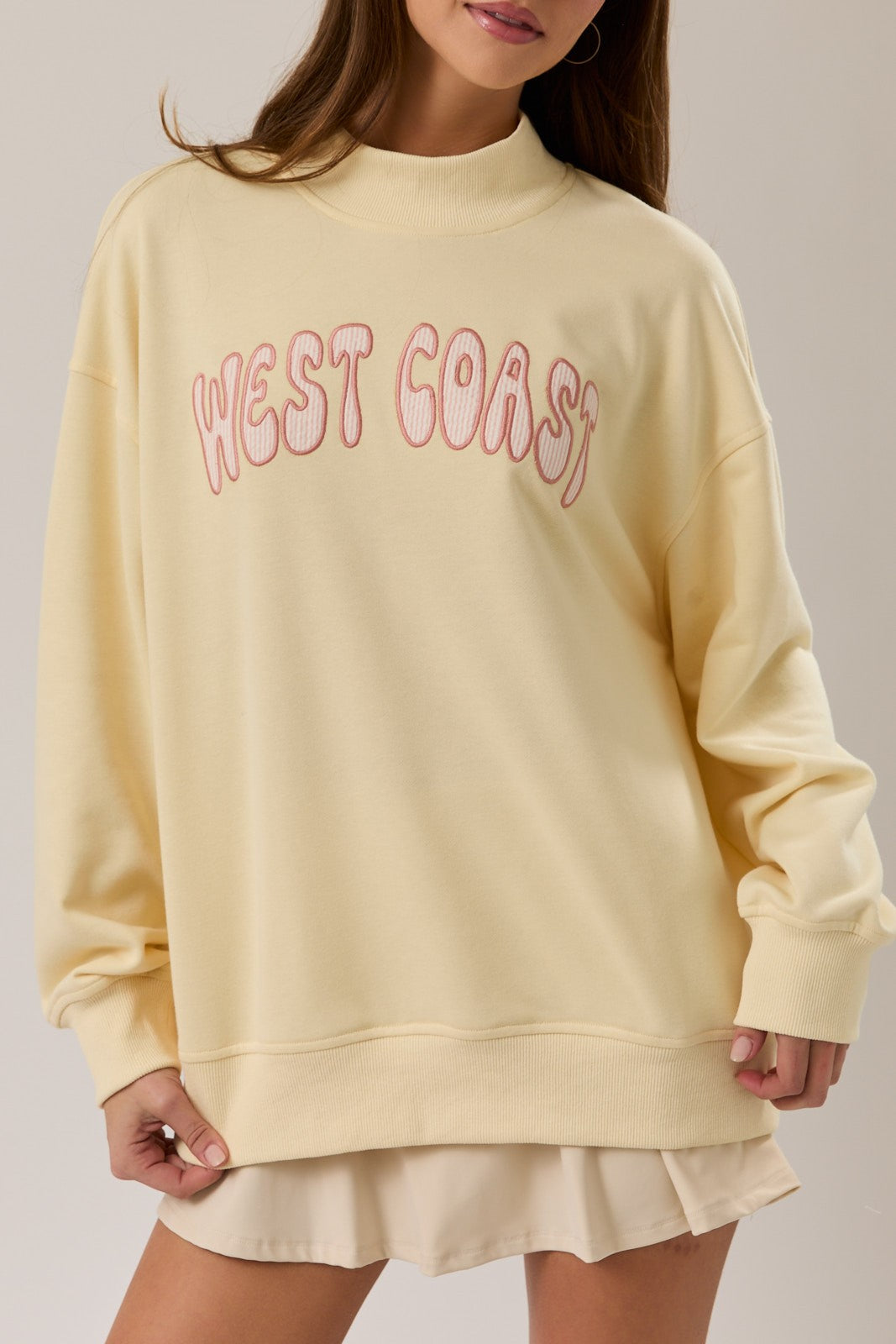 West Coast mock neck sweatshirt