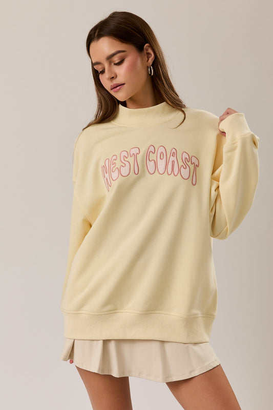 West Coast mock neck sweatshirt